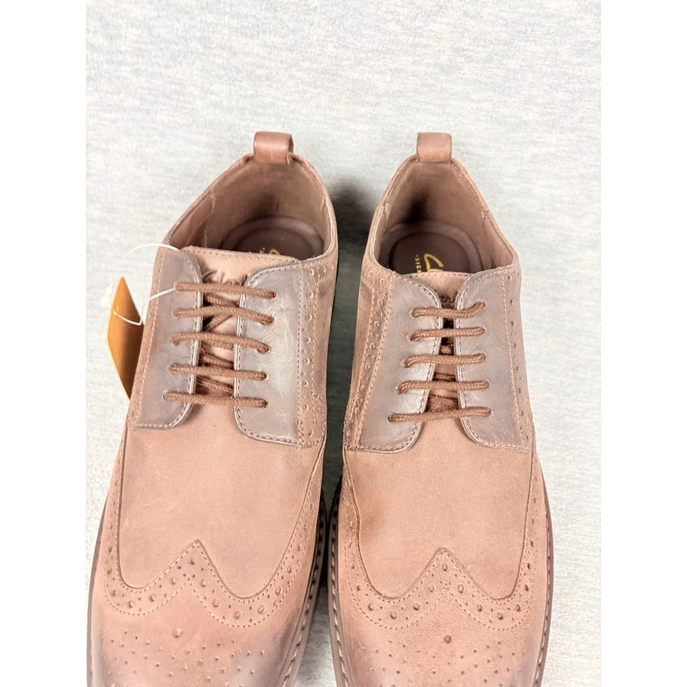 Clarks Aldwin Limit Brown Leather Wingtip Oxford Dress Shoes Mens 9.5 M 83254